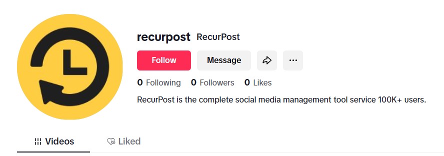 Social Media Profile for TikTok