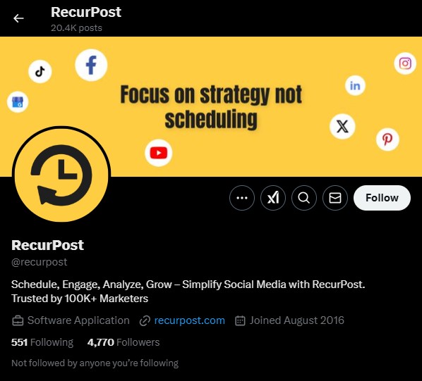 Social Media Profile for X