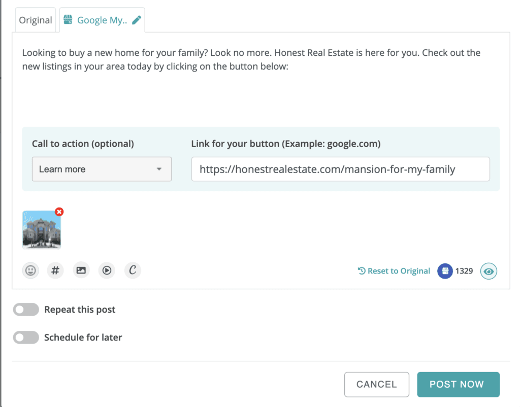 Google my business post scheduler by RecurPost