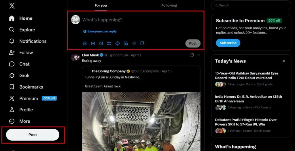 what's happening - twitter post