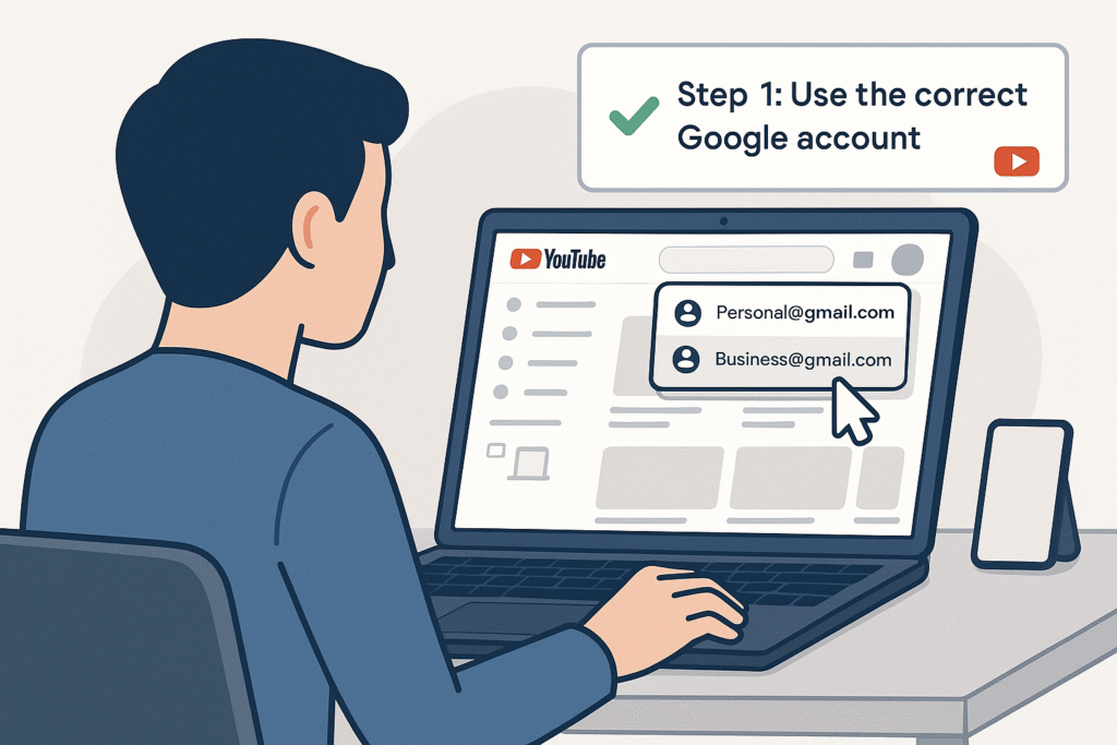 Step 1 Sign In to Your Channel with Right Google Account