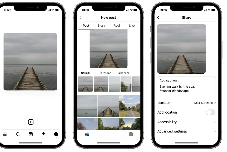 create a post on instagram