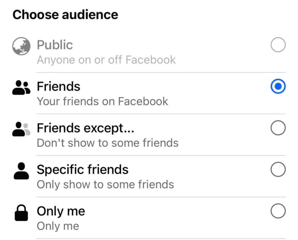 set privacy of post on facebook app