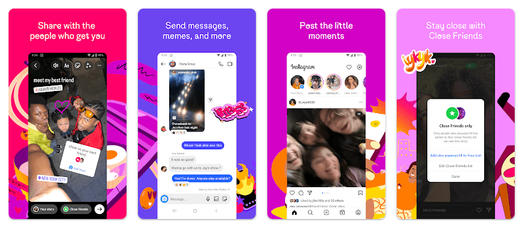 Instagram social media platform with 2.4 billion MAU