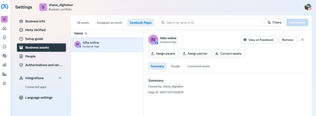 Add a Facebook Page on Meta Business Suite