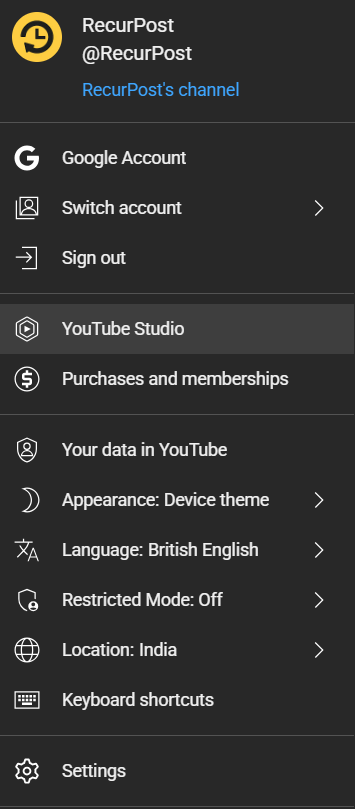 youtube studio