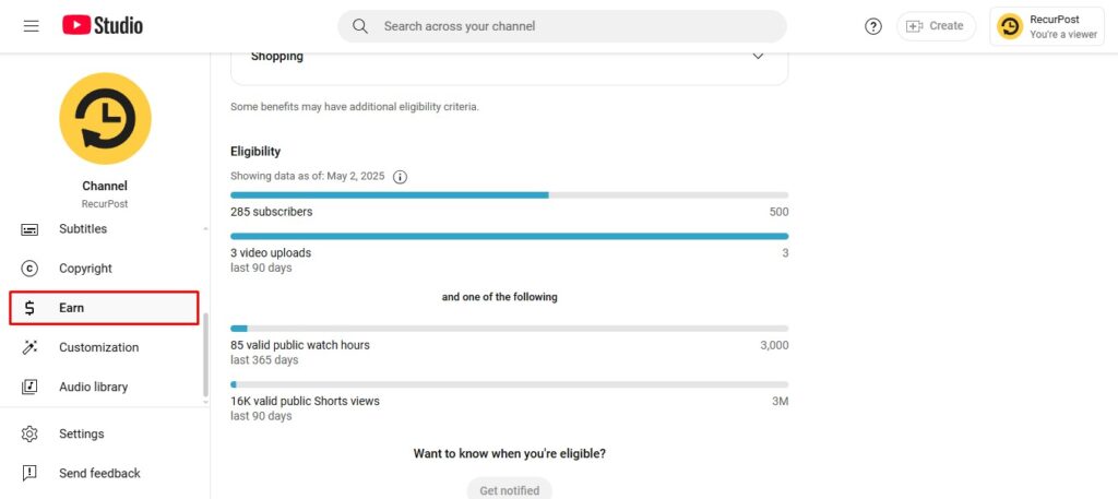 YouTube Monetization Eligibility Requirements
