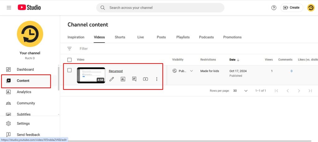 Manage Content in YouTube Studio - Editing Existing Content