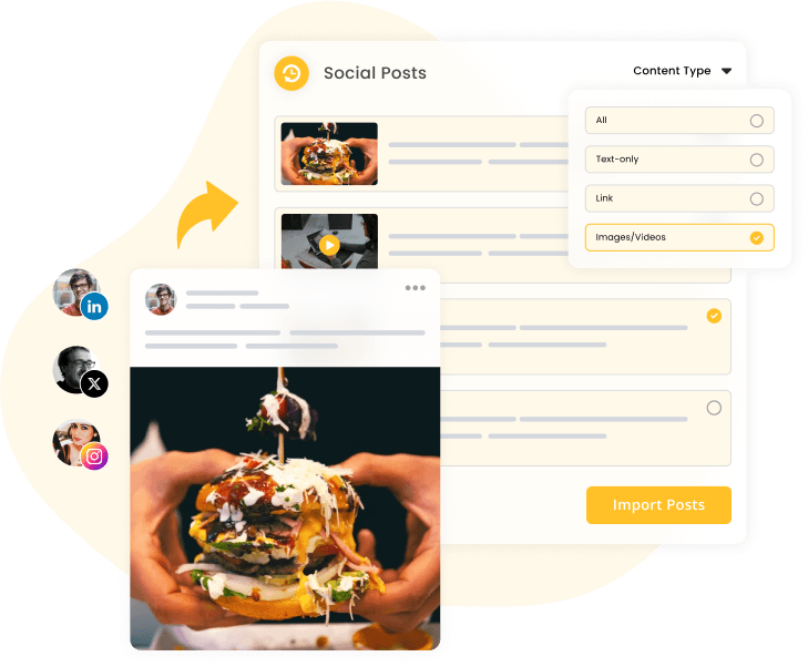 filter content based on the sharing-import content