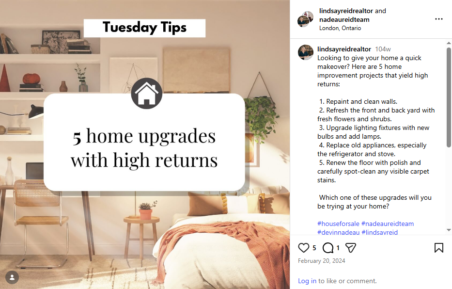 Home upgrade strategies presented in informative real estate posts