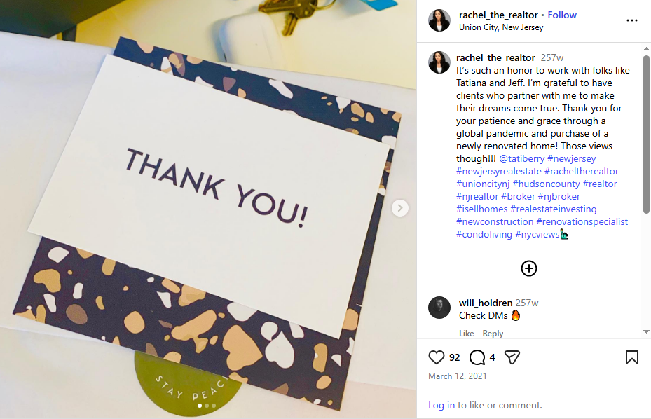 Referral appreciation featured in real estate posts