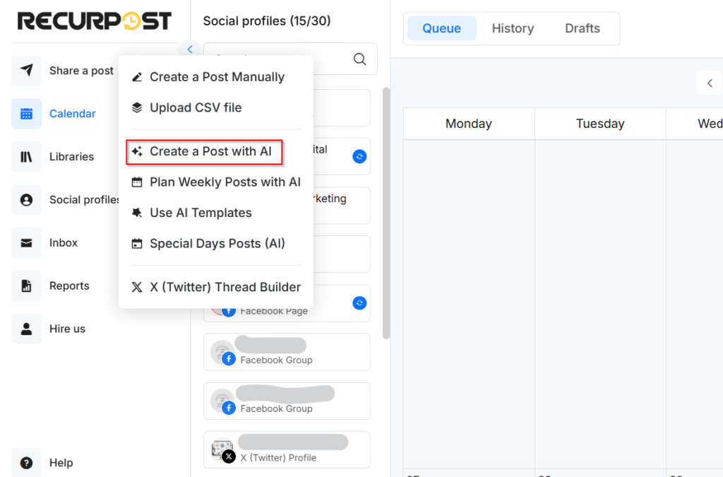 RecurPost’s built-in features