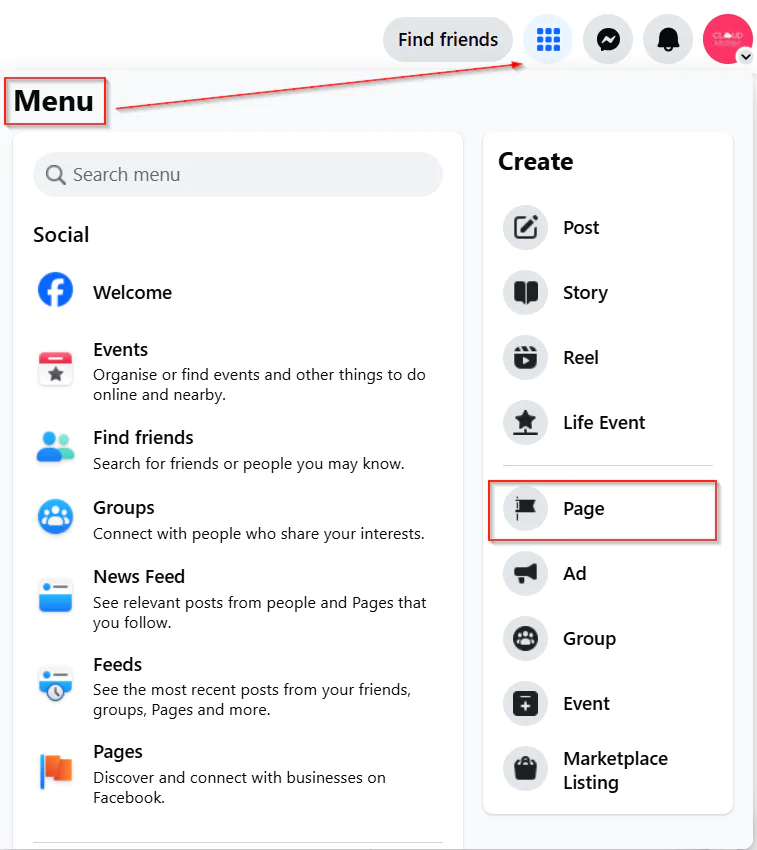 Start the Facebook Page Creation Process