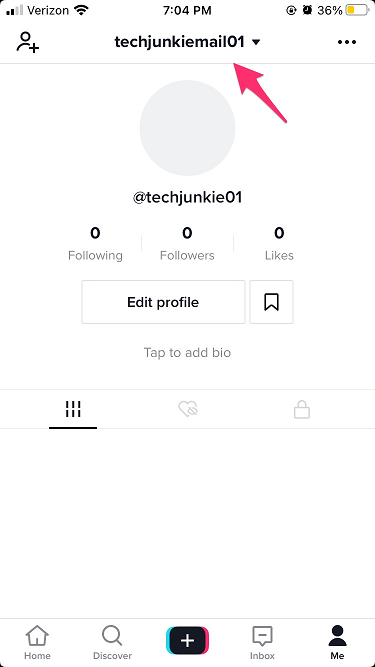 tap on the tiktok username