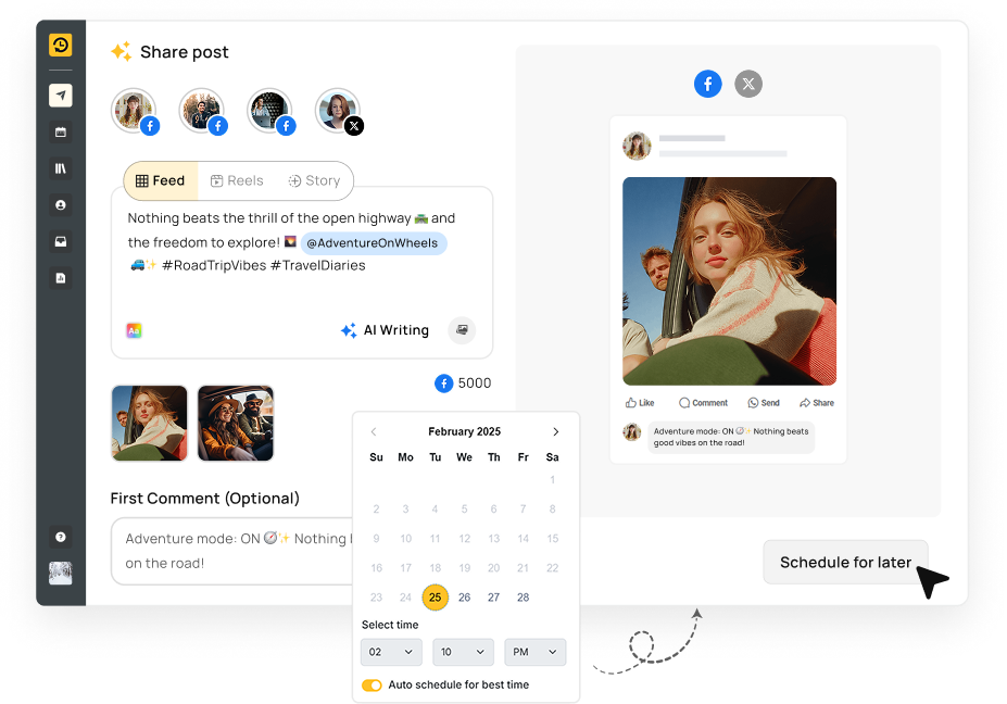 Create posts faster with Facebook Scheduler AI