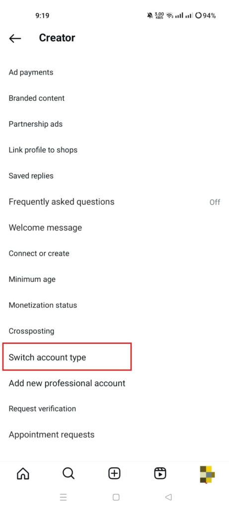 Settings and activity