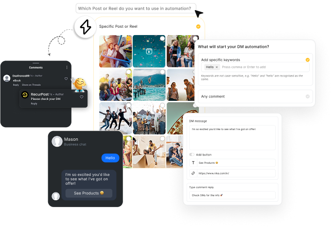 Never miss a lead again with RecurPost’s Instagram DM Automation