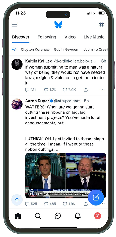 How to Change the Algorithm on Bluesky: 2. Tap the Feed Selector