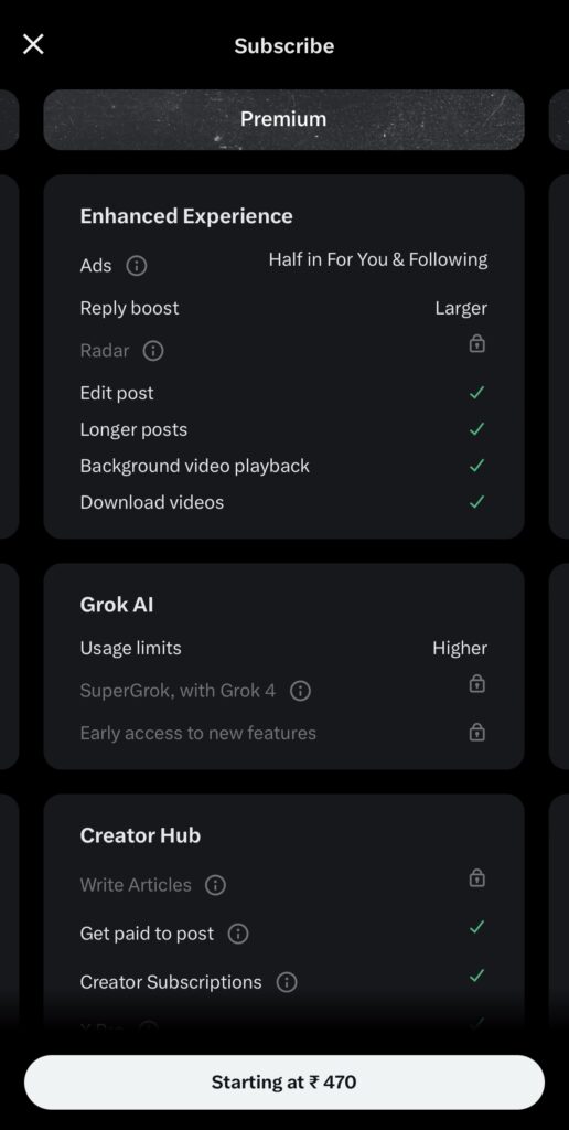 Step 2 How get verified on twitter select premium Plan (Mobile)