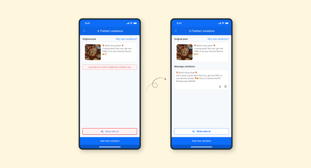 AI Variations Now Support Hashtags for X