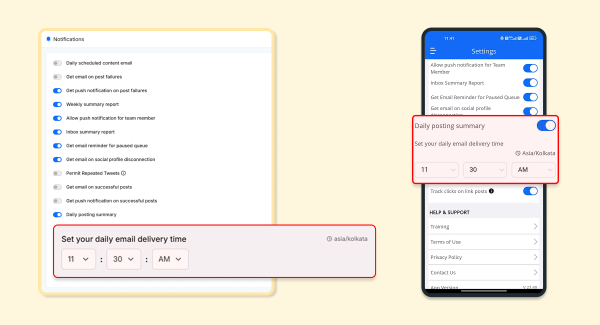 Mail daily summaries feature in RecurPost